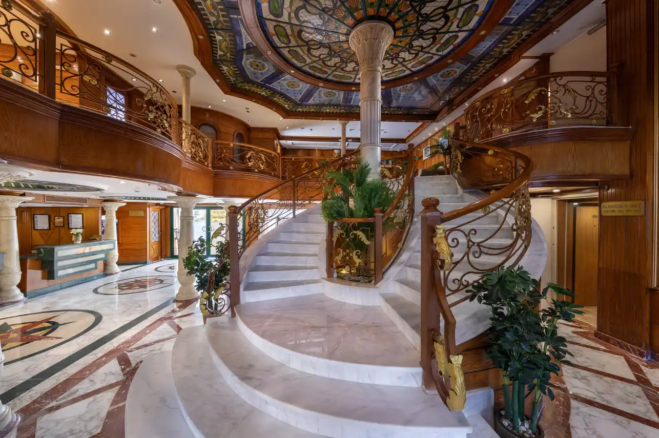 Lobby of the MS Nile Crown III Nile Cruise Nile cruise
